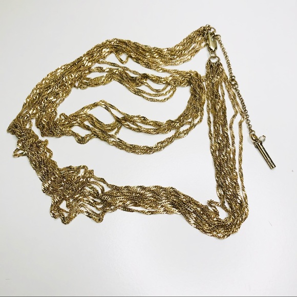 Kenneth Cole NY Multi Strands Gold Necklace 32” - Picture 2 of 9